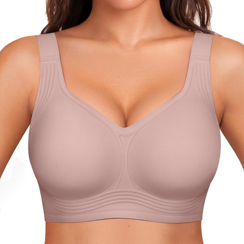 Wirefree Bras for Women Full Coverage No Underwire Everyday Bras Comfortable Wireless Padded Bras